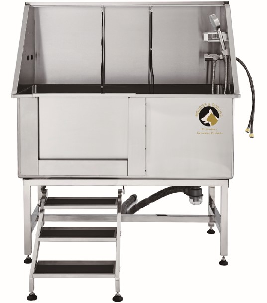 50" STAINLESS STEEL GROOMING WITH STAIRS